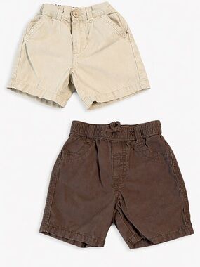 Gymboree Boys Cotton Shorts in Cream and Brown Old Navy